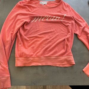 Wild fox meow sweatshirt in coral